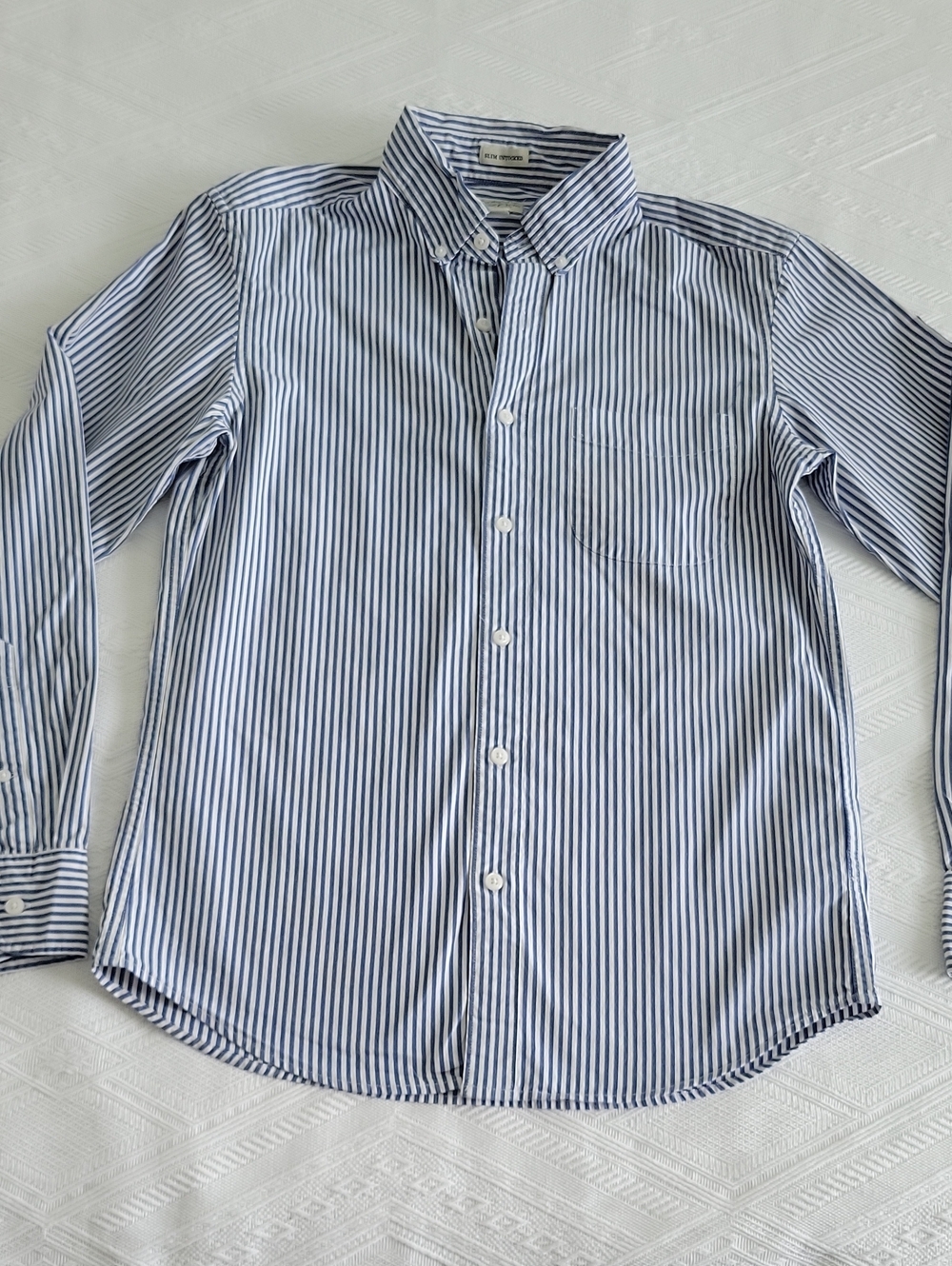 J CREW Blue & White Striped Button-Down Shirt
